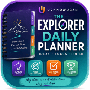 ADHD Explorer Planner printable cover designed for curious, idea-jumping minds who love variety