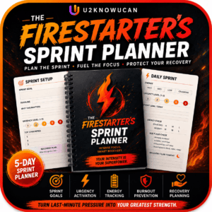 ADHD Firestarter Planner printable cover with daily pages built for fast-starting, high-energy minds